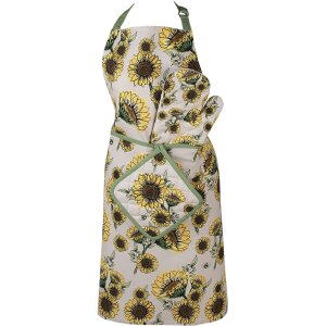 Clayre & Eef SUS41 Delantal 70x85 cm Beige - Amarillo Delantal de cocina