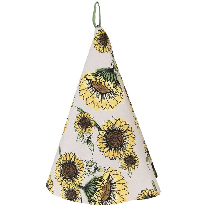 Clayre & Eef SUS48 Paño de cocina Ø 80 cm Beige - Amarillo Redondo