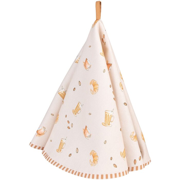 Clayre & Eef YFB48 Paño de cocina Ø 80 cm Beige Redondo