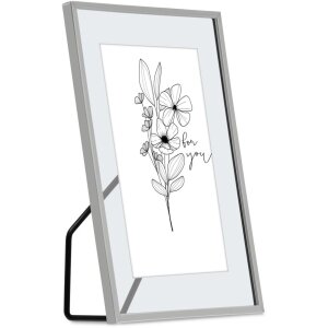 Marco de fotos de metal Hama Flores 10x15 cm plata brillante