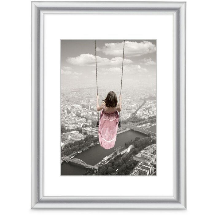 Marco de plástico Hama Swing 15x20 cm poliestireno plateado con soporte y cristal
