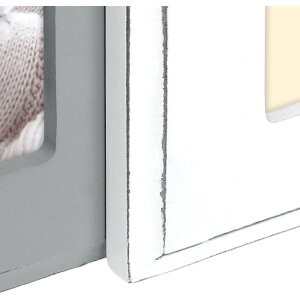 ZEP Photo Gallery Rouen 4 Fotos 10x15 cm Marco Madera Blanco Gris 31,5x31,5 cm