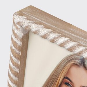 Marco de fotos de madera ZEP Lisse 13x18 cm marrón con estructura estriada