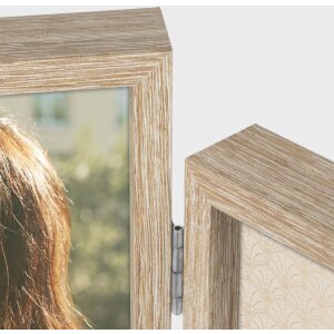 ZEP Marco doble de madera Basilea marrón 10x15 cm y 13x18 cm formato vertical