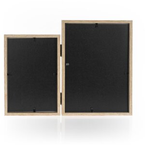ZEP Marco doble de madera Basilea marrón 10x15 cm y 13x18 cm formato vertical