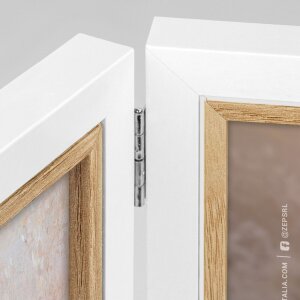 ZEP marco doble Ayas madera blanco 2 fotos 10x15 cm formato apaisado 35.3x12.5 cm