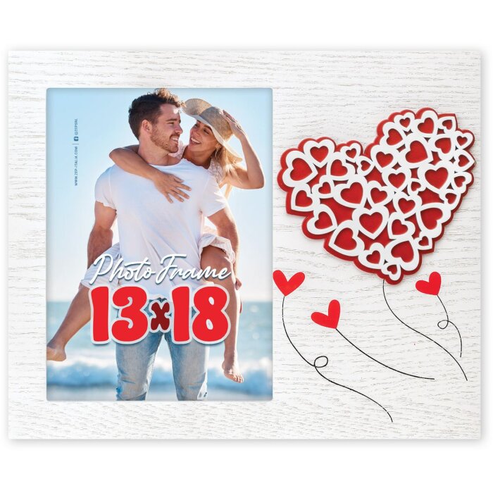 ZEP Marco de madera Yara 13x18 cm Corazones
