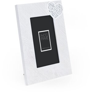 ZEP Marco Foto Madera Jengibre 10x15 cm Corazón Blanco