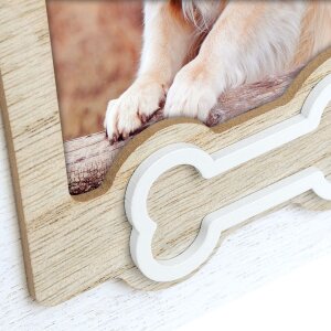 ZEP marco de perro Osso madera 10x15 cm con motivo de hueso formato retrato