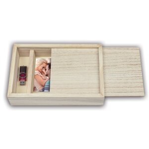 ZEP caja de madera para fotos USB fotos 15x20 cm caja de...