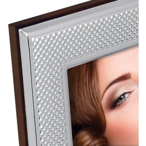 Marco ZEP alto brillo Teramo 20x25 cm estructura moldura punteada plata