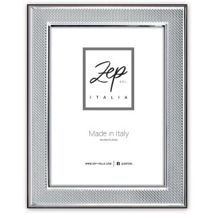 Marco ZEP alto brillo Teramo 20x25 cm estructura moldura punteada plata