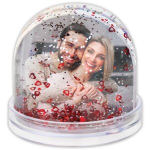ZEP Bola de purpurina PG503 Corazones rojos 6,5x6,2 cm