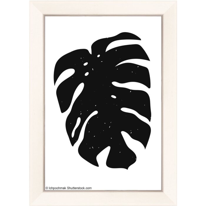 Marco de madera Walther Liv Monstera 10x15 cm blanco
