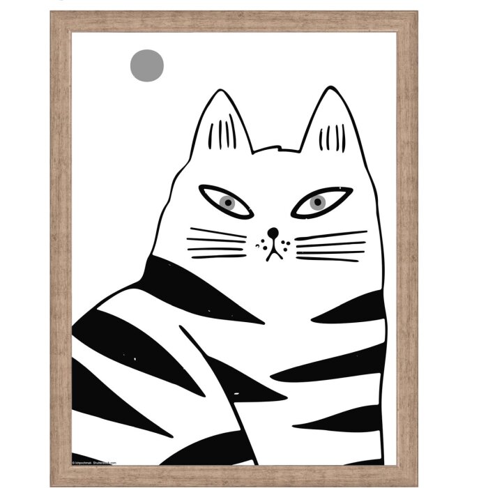 Marco de madera Walther Liv Monstera 30x40 cm Gris