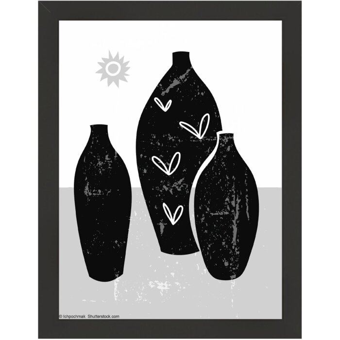 Marco de madera Walther Liv Monstera 15x20 cm negro