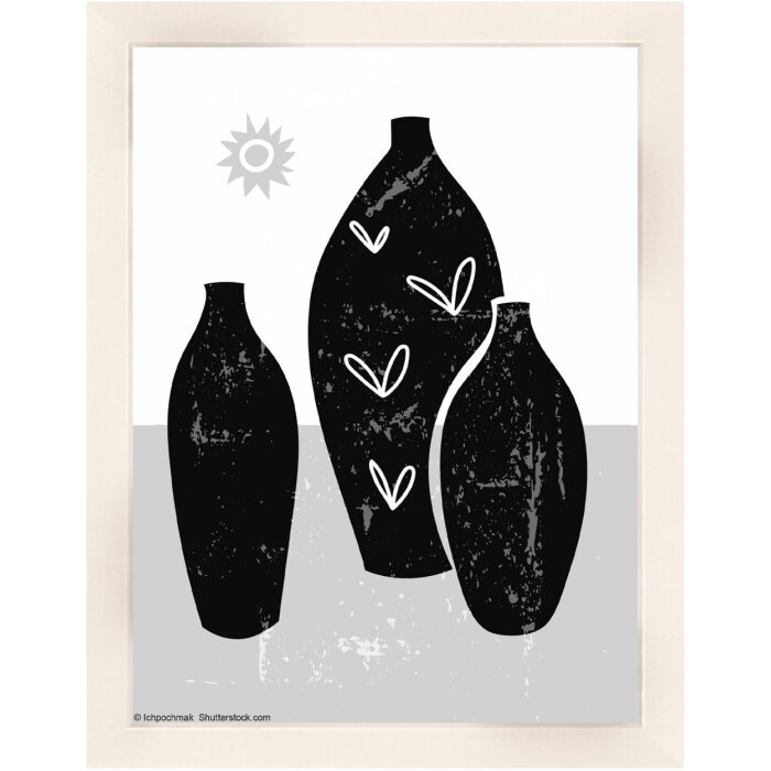 Marco de madera Walther Liv Monstera 15x20 cm blanco