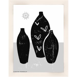 Marco de madera Walther Liv Monstera 15x20 cm blanco