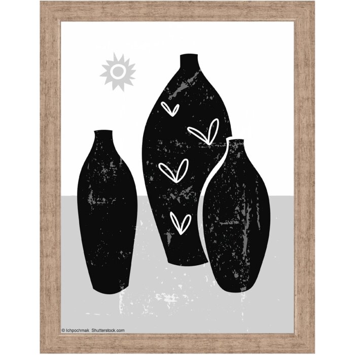 Marco de madera Walther Liv Monstera 15x20 cm Gris