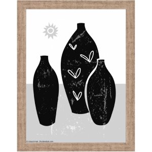 Marco de madera Walther Liv Monstera 15x20 cm Gris