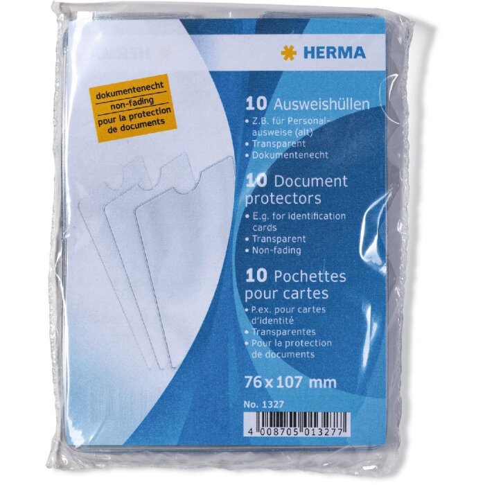 HERMA 1327 Fundas para tarjetas de identificación 76x107 mm Tarjeta de identificación transparente