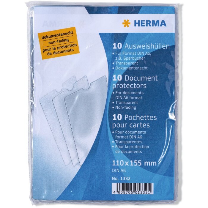 HERMA 1332 Tarjetero 110x155 mm DIN A6 Passbook Transparente