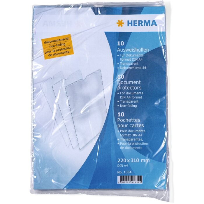 HERMA 1334 Tarjetero 220x310 mm Documentos DIN A4 Transparente