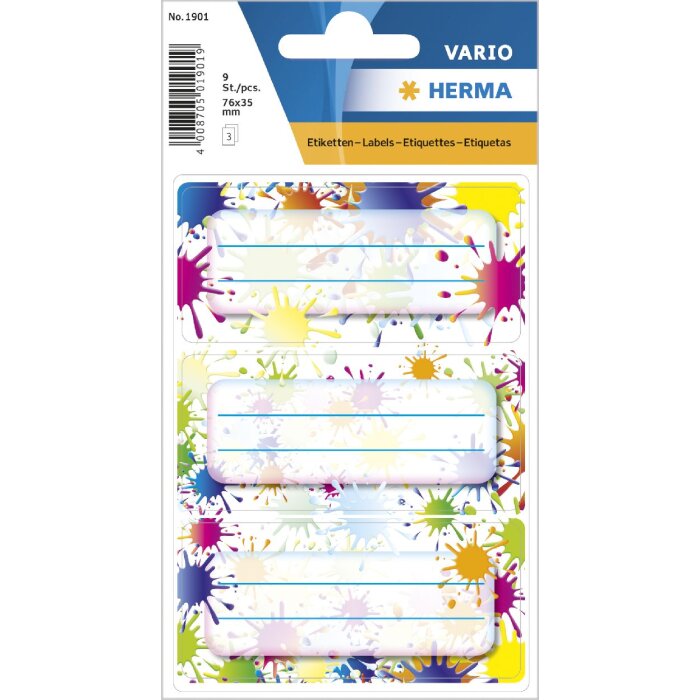 HERMA 1901 Adhesivo salpicadura de color 76x35 mm 9 piezas