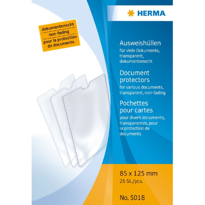 HERMA 5018 Sobres para tarjetas de identificación 85x125 mm para muchos documentos