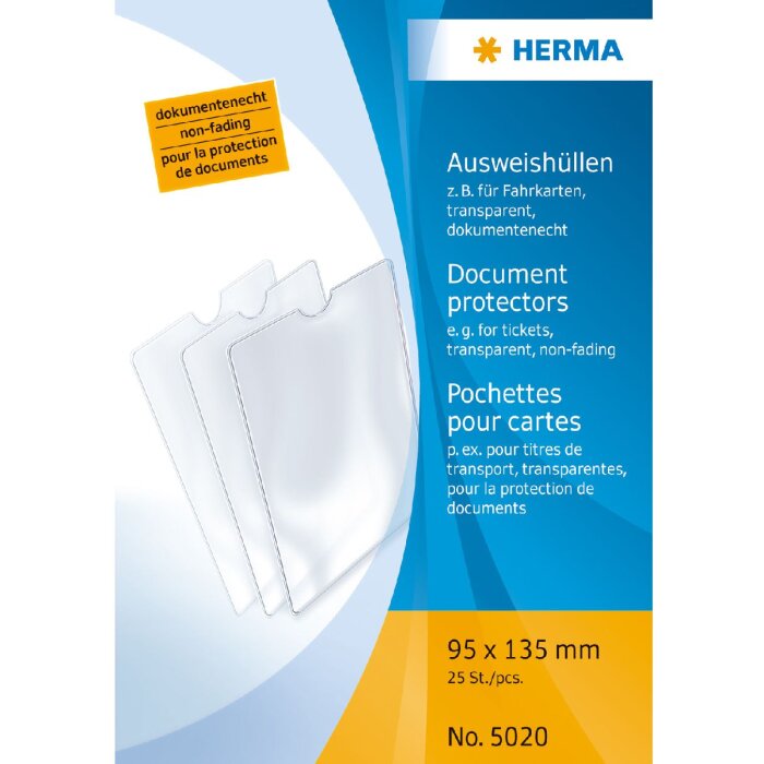 HERMA 5020 Fundas para tarjetas de identidad 95x135 mm para billetes/tarjetas de identidad infantiles