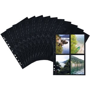 HERMA 7711 Fundas fotográficas Fotophan 10x15 cm alto negro 250 fundas
