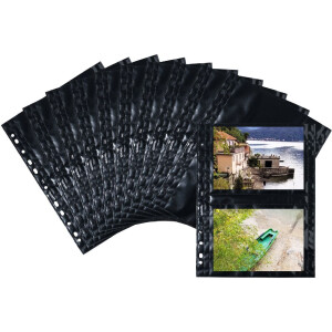 HERMA 7718 Fundas fotográficas Fotophan 13x18 cm apaisadas negro 250 fundas