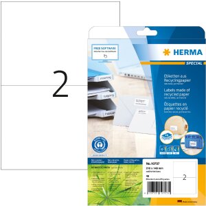 HERMA 10707 Etiquetas papel reciclado A4 210x148mm blanco...
