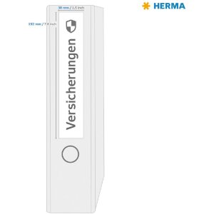 HERMA 10739 Etiquetas A4 192x38mm blanco permanente para carpetas estrechas