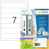 HERMA 10739 Etiquetas A4 192x38mm blanco permanente para carpetas estrechas