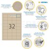 HERMA 10752 Etiquetas A4 48,3x33,8mm papel Silphie marrón natural 20 hojas