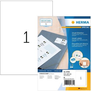 HERMA 10782 Etiquetas inkjet A4 210x297 mm blanco...