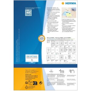 HERMA 10783 Etiquetas de film transparente A4 210x297 mm...