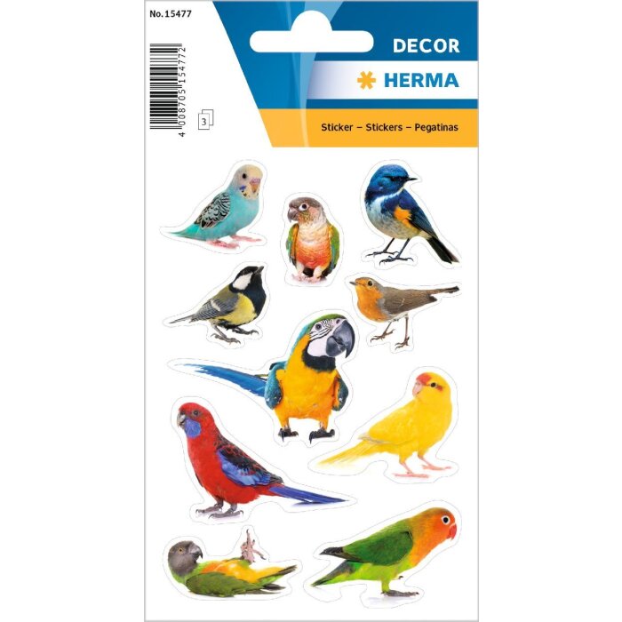 HERMA 15477 Sticker Pájaros Multicolor Set decorativo con diseño de pájaros