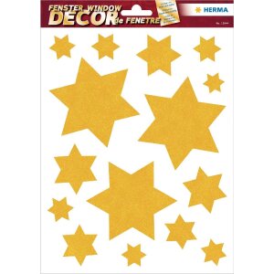 HERMA 15545 Set de pegatinas para ventanas Estrellas de Navidad doradas 44 piezas