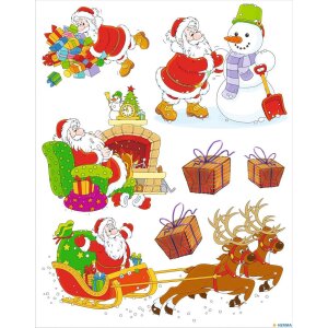 HERMA 15548 Set de pegatinas para ventanas Navidad motivos infantiles 25 piezas