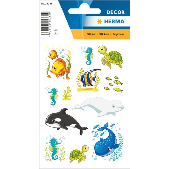 HERMA 15733 Pegatinas ballena familia y amigos 36 piezas
