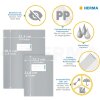 HERMA 19996 Juego de protectores de cuadernillos A5 forrados 10 piezas estructura de líber lavable
