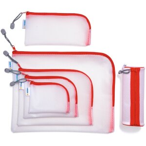 HERMA 20002 Bolsa universal 23x11cm rojo esquina cierre cremallera