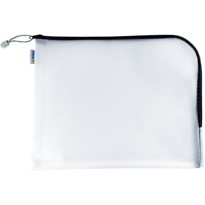 HERMA 20022 Bolsillo universal A4+ mesh look cremallera negro 36x28 cm