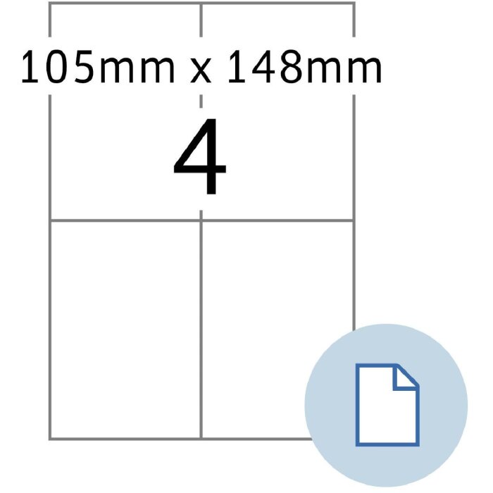 HERMA 58104 Etiquetas en hojas A4 Lámina PE blanca 105x148,50mm 250 hojas