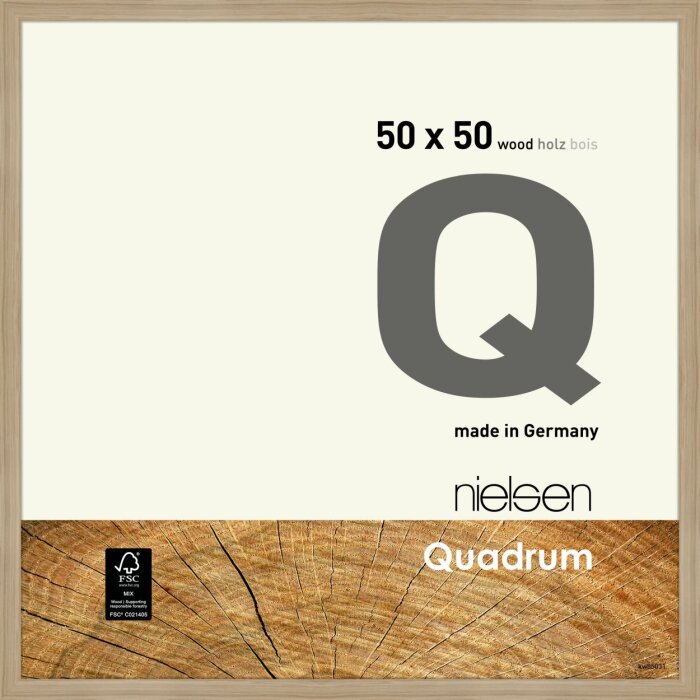 Nielsen Quadrum marco de madera 50x50 cm roble naturaleza cristal normal montaje en pared