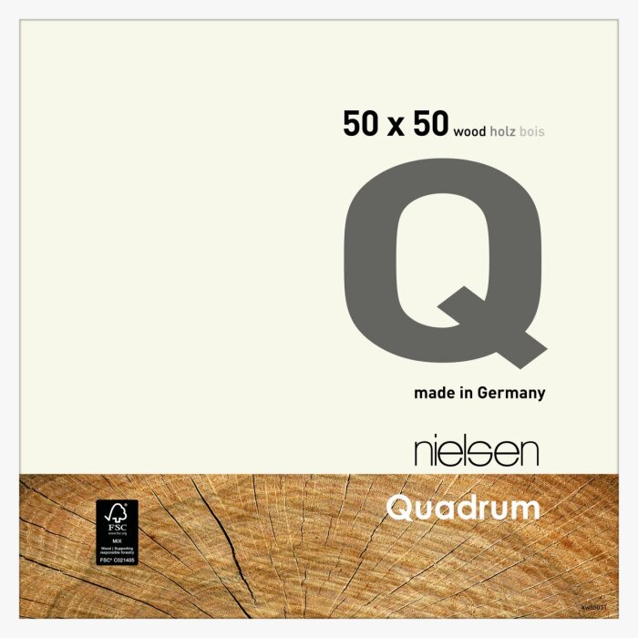Nielsen Marco de madera a presión Quadrum 50x50 cm blanco opaco