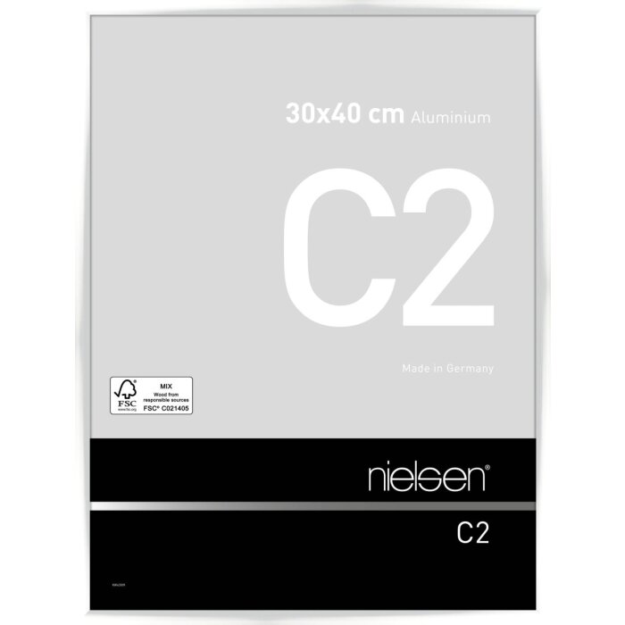 Nielsen Marco de Aluminio C2 Blanco Brillante 30x40 cm Cristal Acrílico