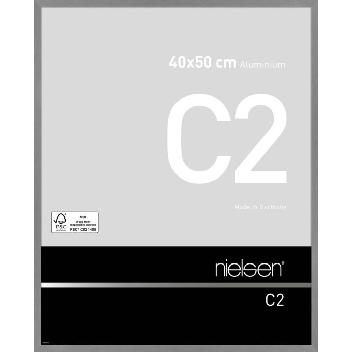 Nielsen Marco de aluminio C2 estructura gris mate 40x50 cm cristal acrílico